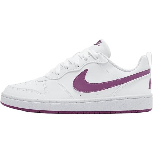 NWT Nike Uni Court Borough Low Recraft Big Kids' Shoes,White/Hot Fuchsia-Sz 4.5 - Picture 2 of 6